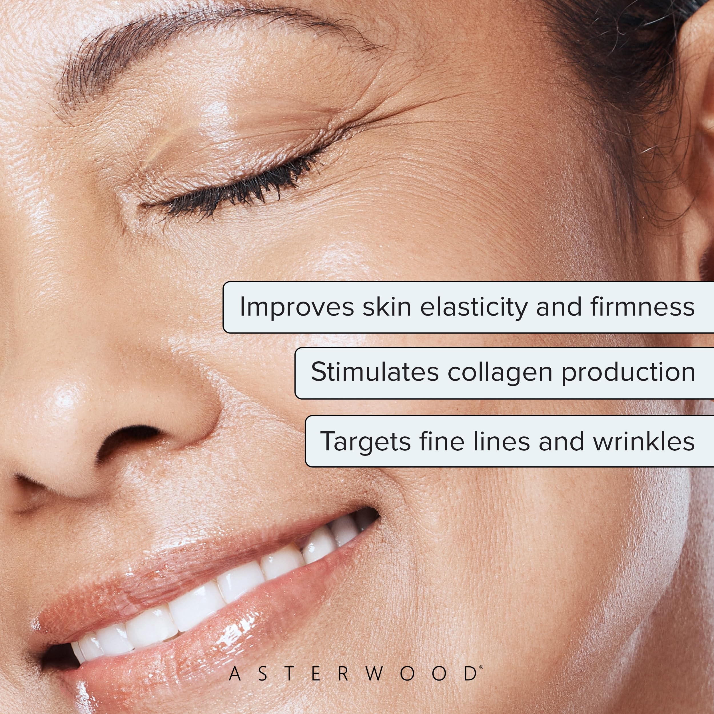 Asterwood Copper Peptides Serum dropper dispensing for easy application.