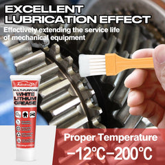 AstraVox White Lithium Grease on garage doors minimizes wear for reliable operation