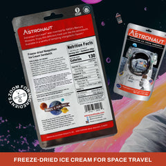 Astronaut Freeze-Dried Ice Cream close-up; mess-free dessert for outdoors and backpacking.
