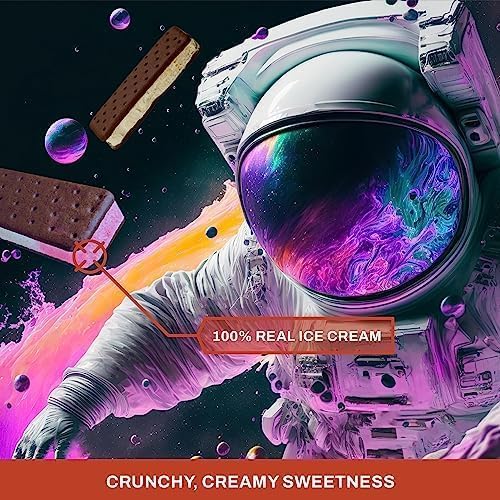 Astronaut Ice Cream Sandwich packaging; portable treat for hiking and on-the-go moments.
