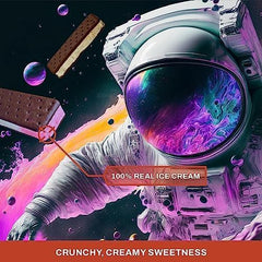 Astronaut Ice Cream Sandwich packaging; portable treat for hiking and on-the-go moments.