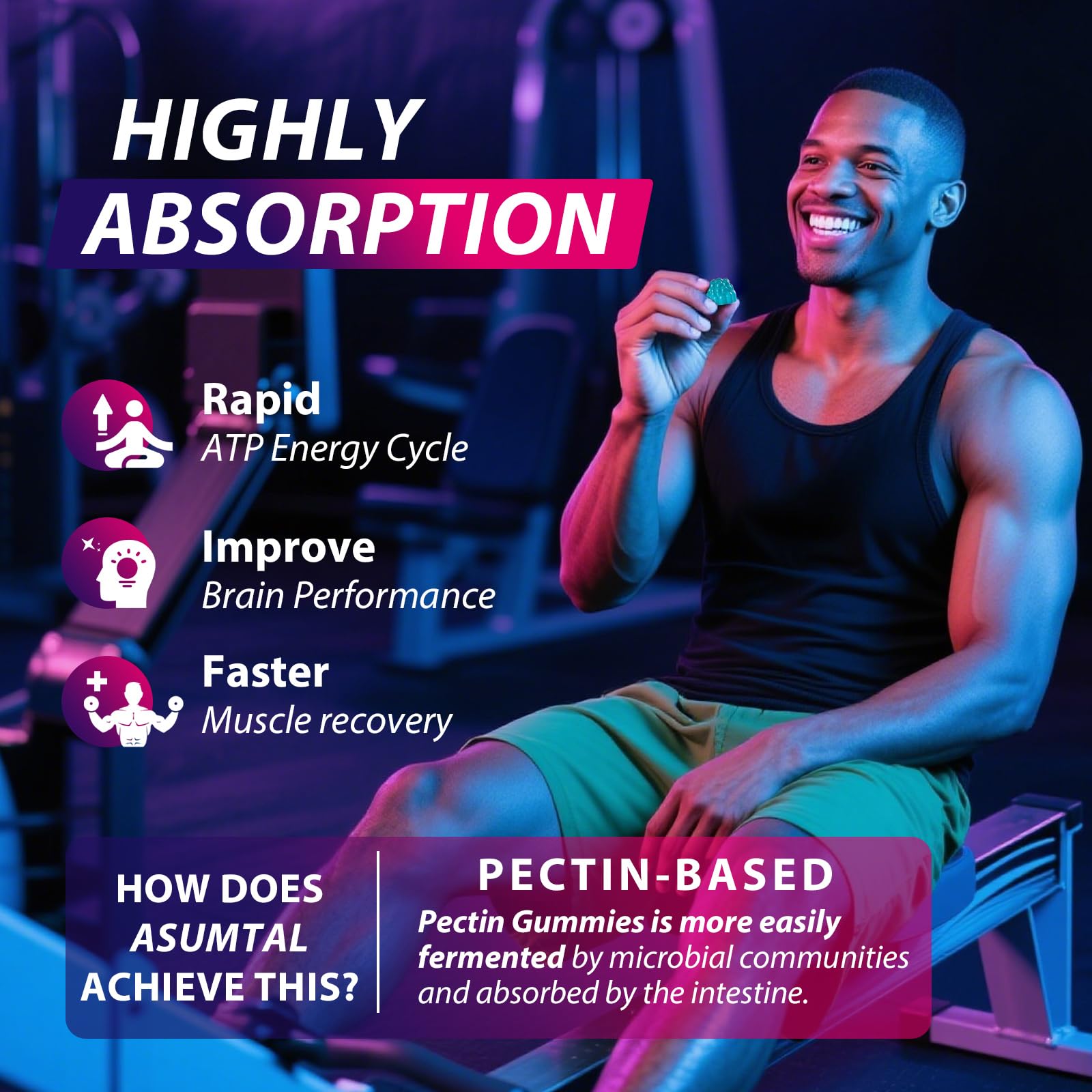 Asumtal Creatine Monohydrate Gummies preworkout-use shows energy-boosting option.