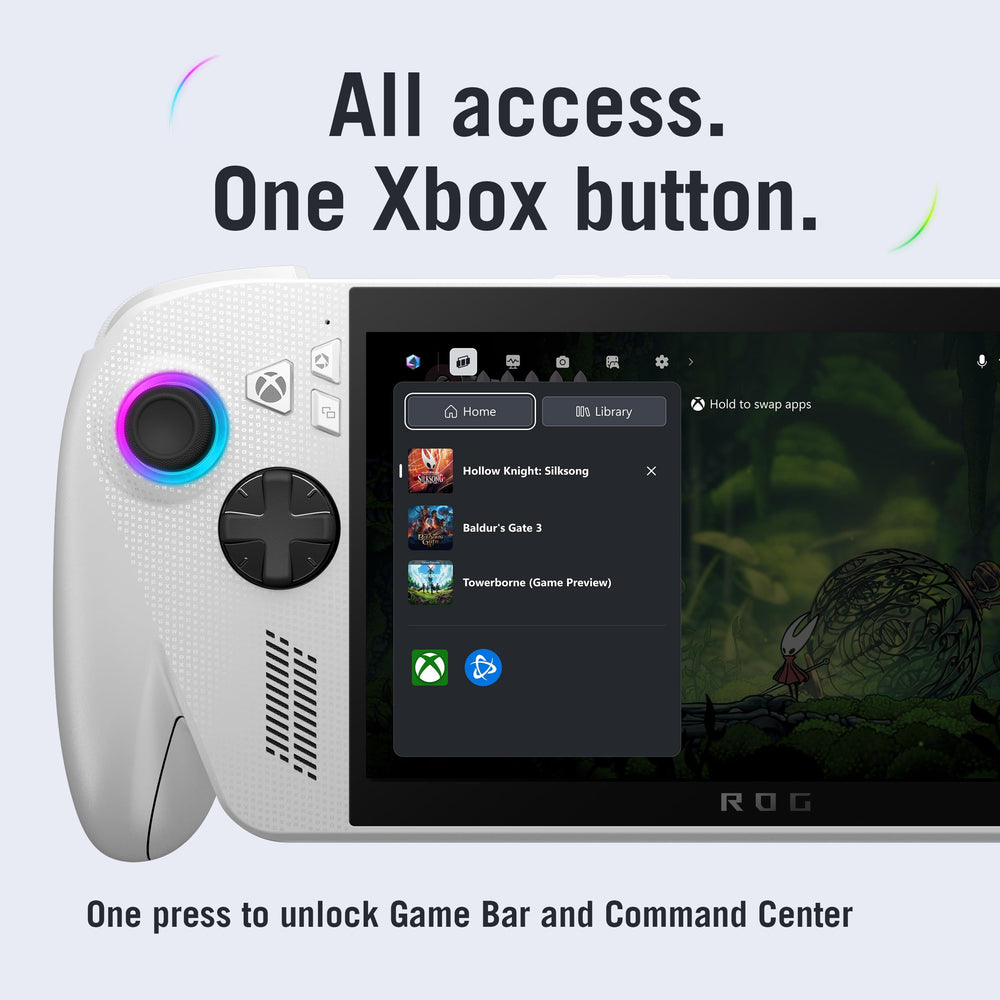 ASUS ROG Xbox Ally ergonomic grips reduce fatigue