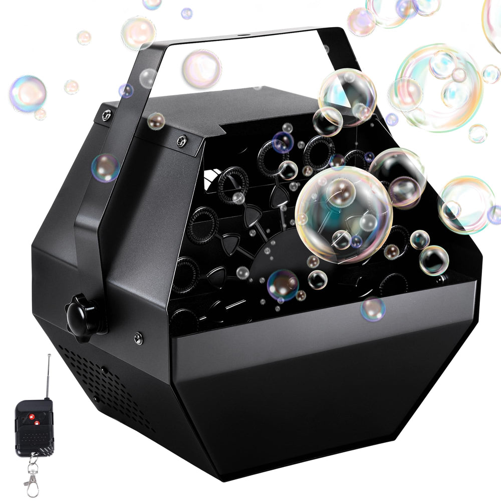 ATDAWN bubble machine front view with 1L tank for nonstop fun.