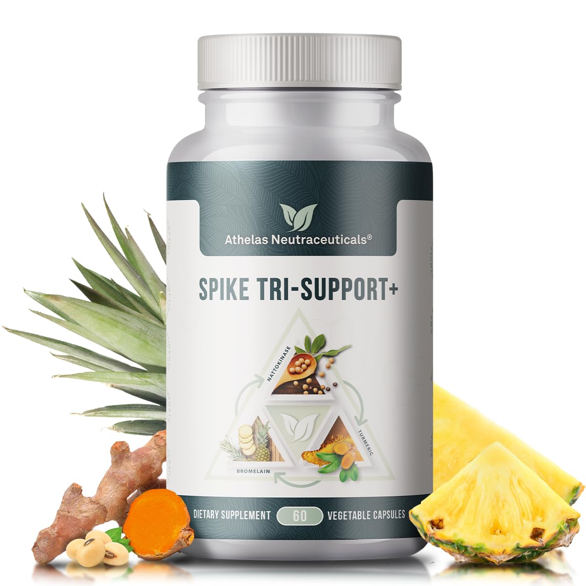 Athelas Spike Tri-Support bottle front for daily wellness and a complete blend