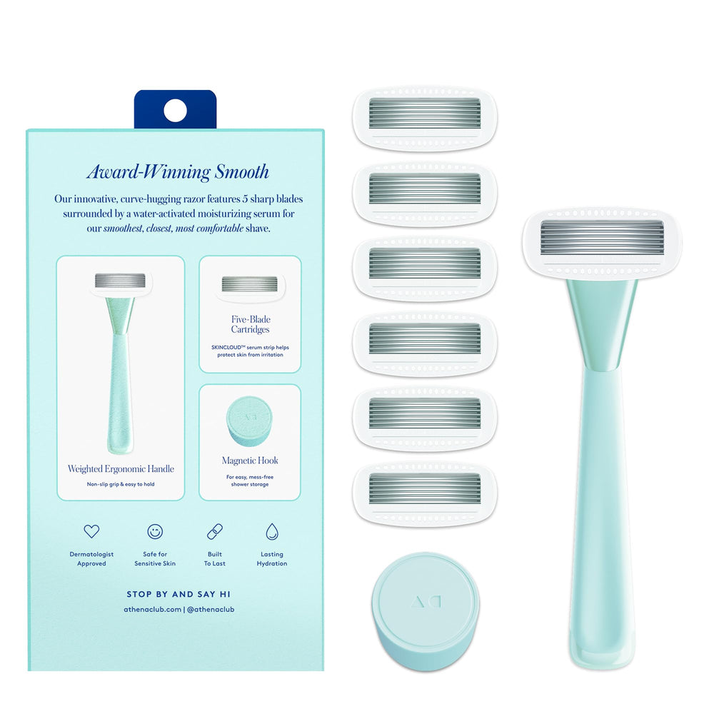 Six replacement cartridges for ongoing, convenient shaves with Athena Club.