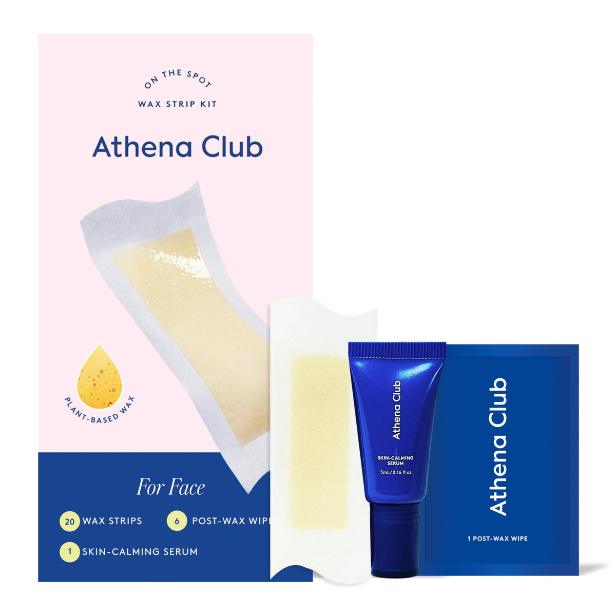 Athena Club facial wax strips pack for at-home smooth skin.