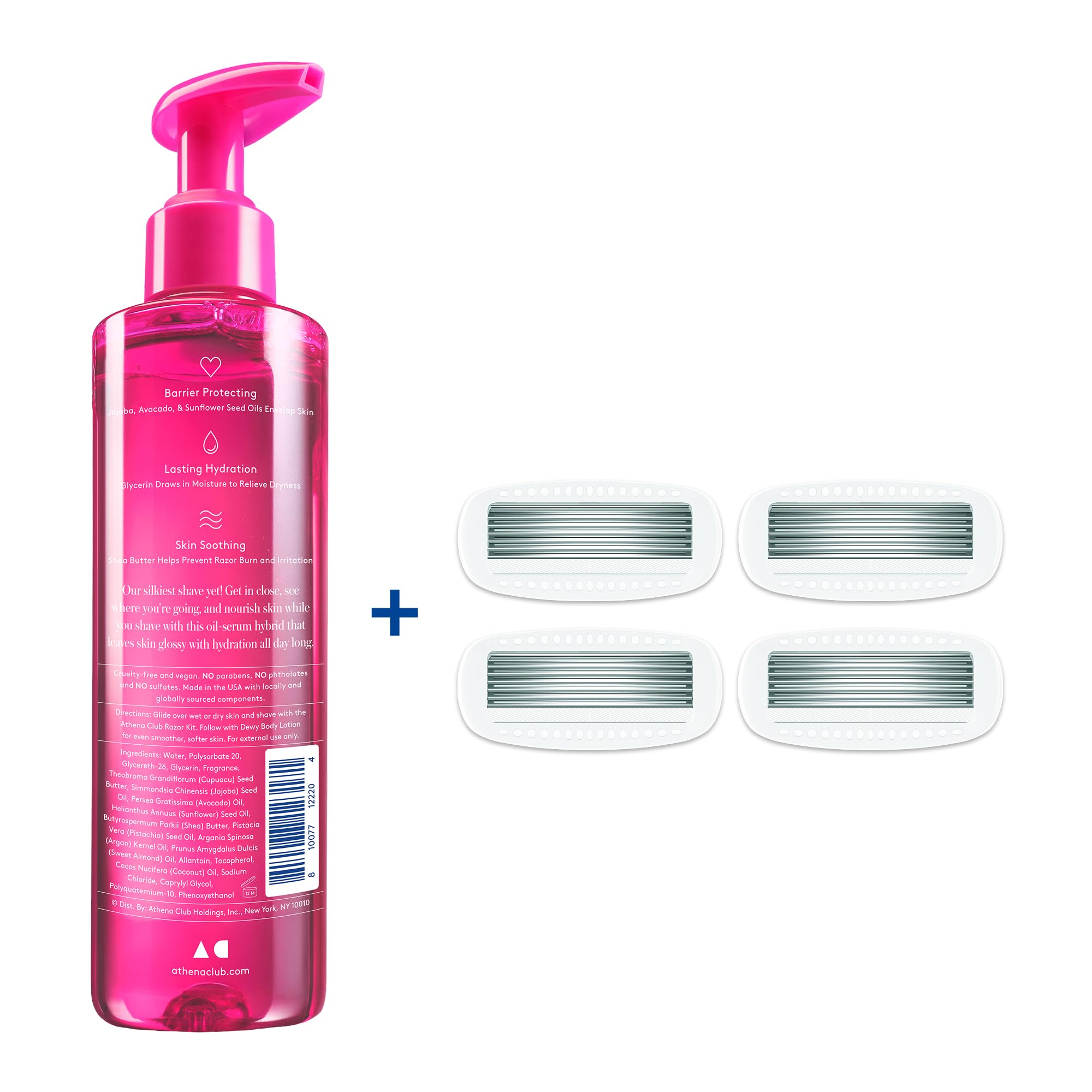 Athena Club Glossy Shave Oil Super Pink scent sends you to a tropical escape.