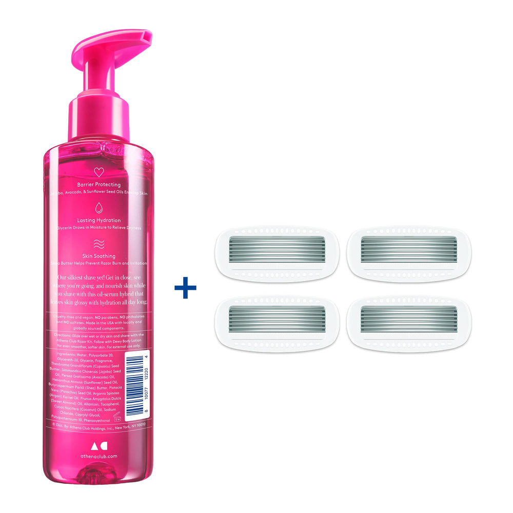 Athena Club Glossy Shave Oil Super Pink scent sends you to a tropical escape.