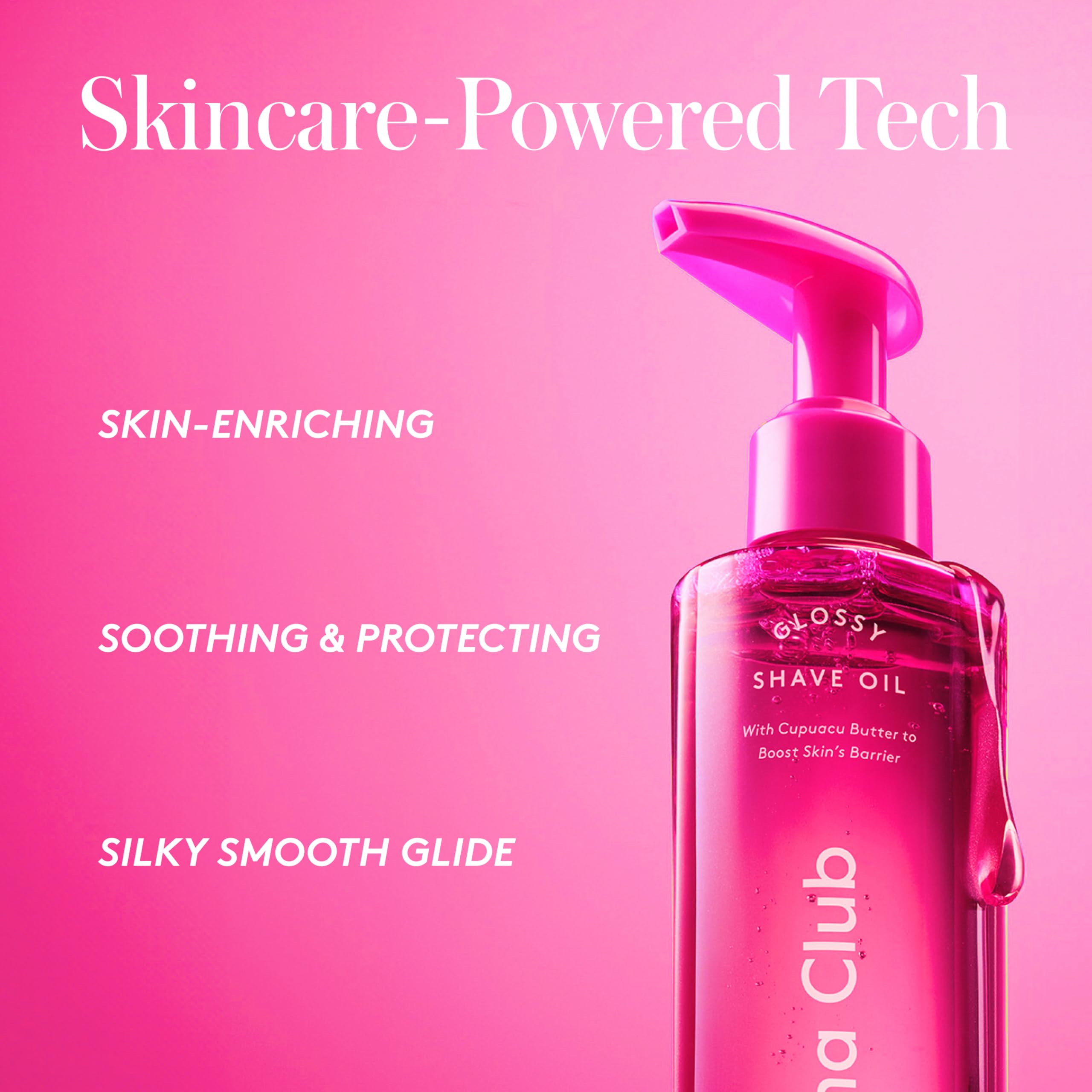 Athena Club razor blade refills accompany glossy shave oil kit.