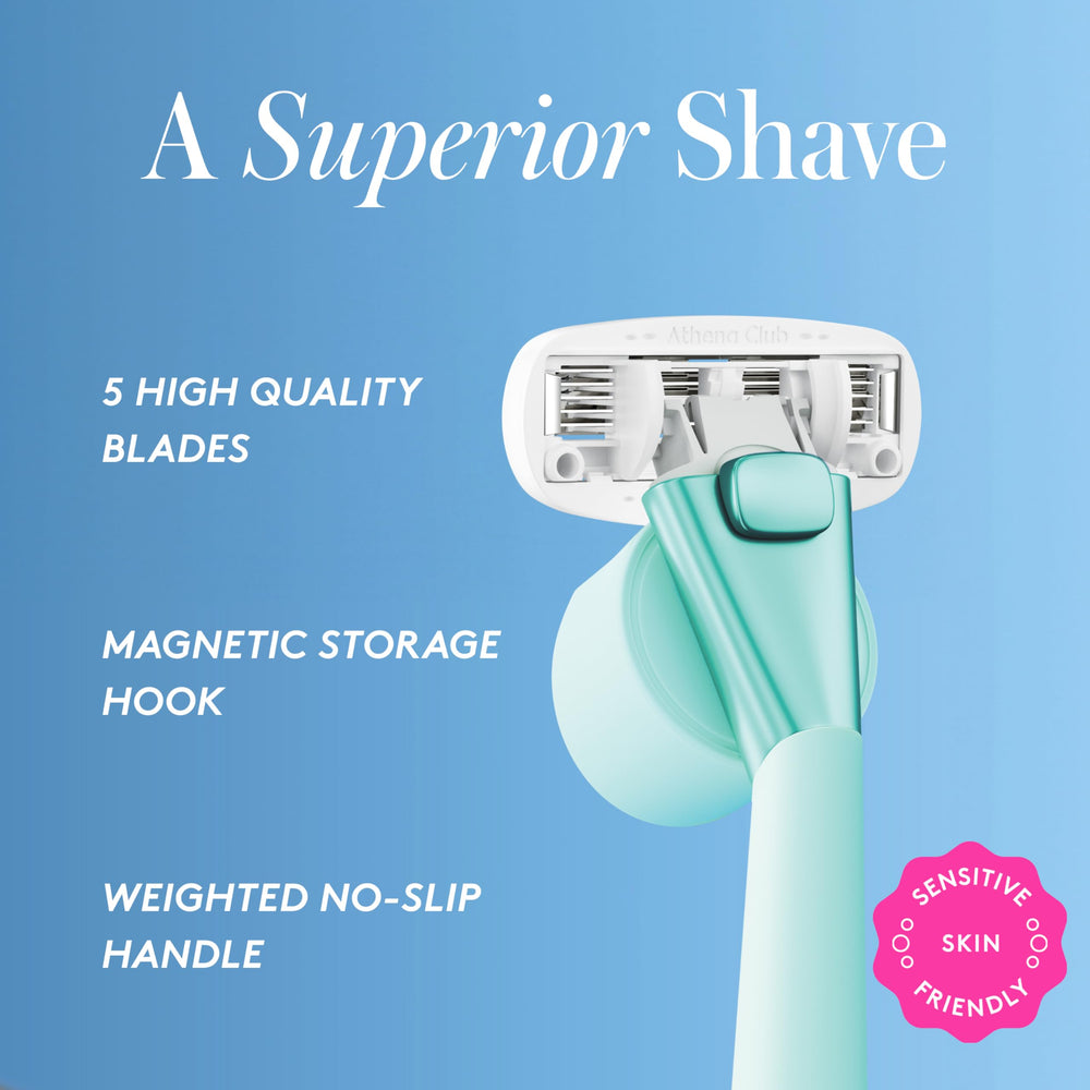 Athena Club five-blade cartridge ready for a close, smooth shave.