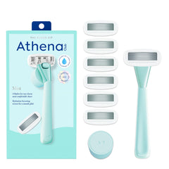 Athena Club women’s razor handle with a secure non-slip grip for comfortable shaving.