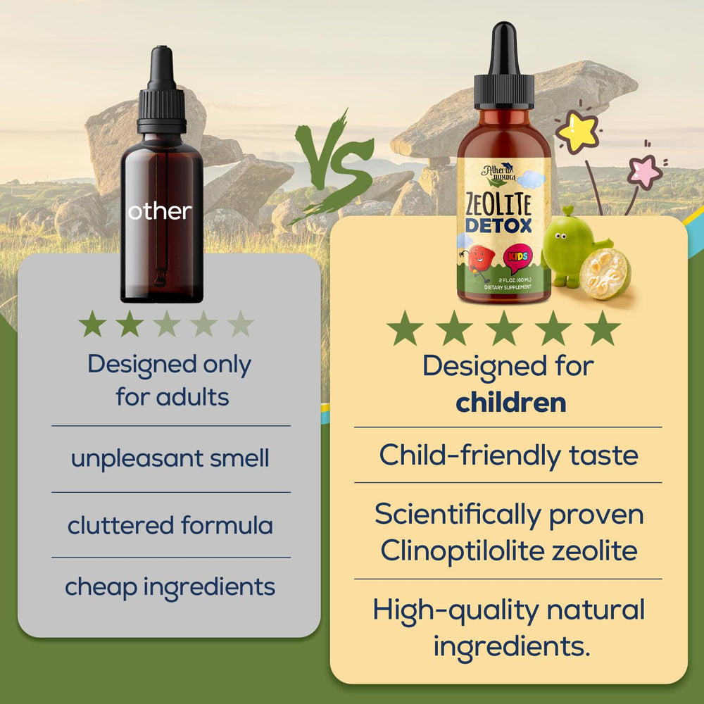 Child friendly packaging reflects Atherionyxora brand and reassuring dosing.