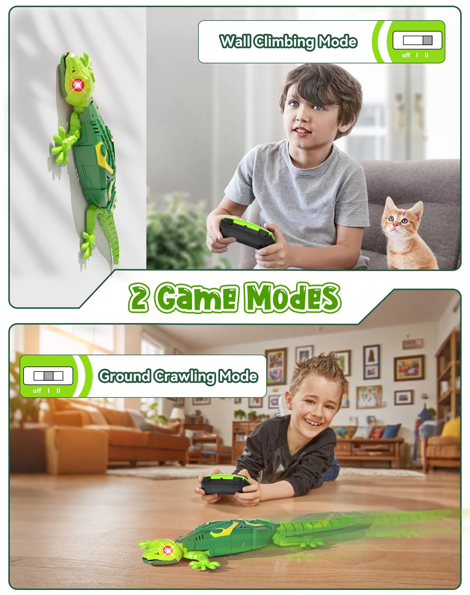 ATHLERIA remote-control gecko with 33ft range enables dynamic, far-reaching control