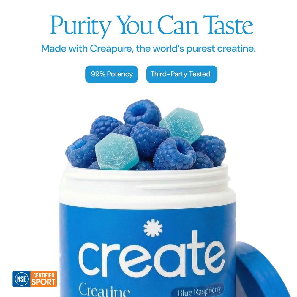 Athlete enjoys Create Creatine Monohydrate Gummies during training