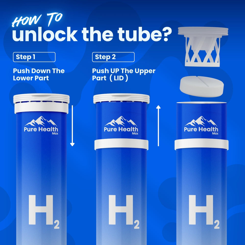Athlete using PHM hydrogen water tubes for focused energy.