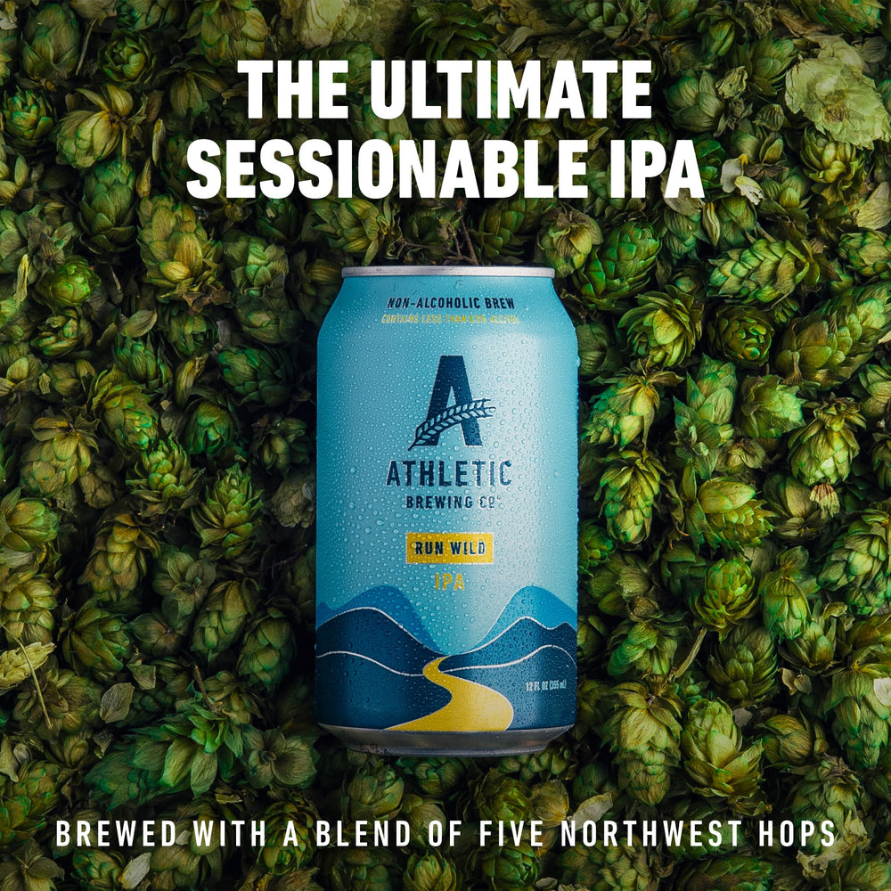 Athletic Brewing non-alcoholic beer label showcases craft heritage and flavor promise.