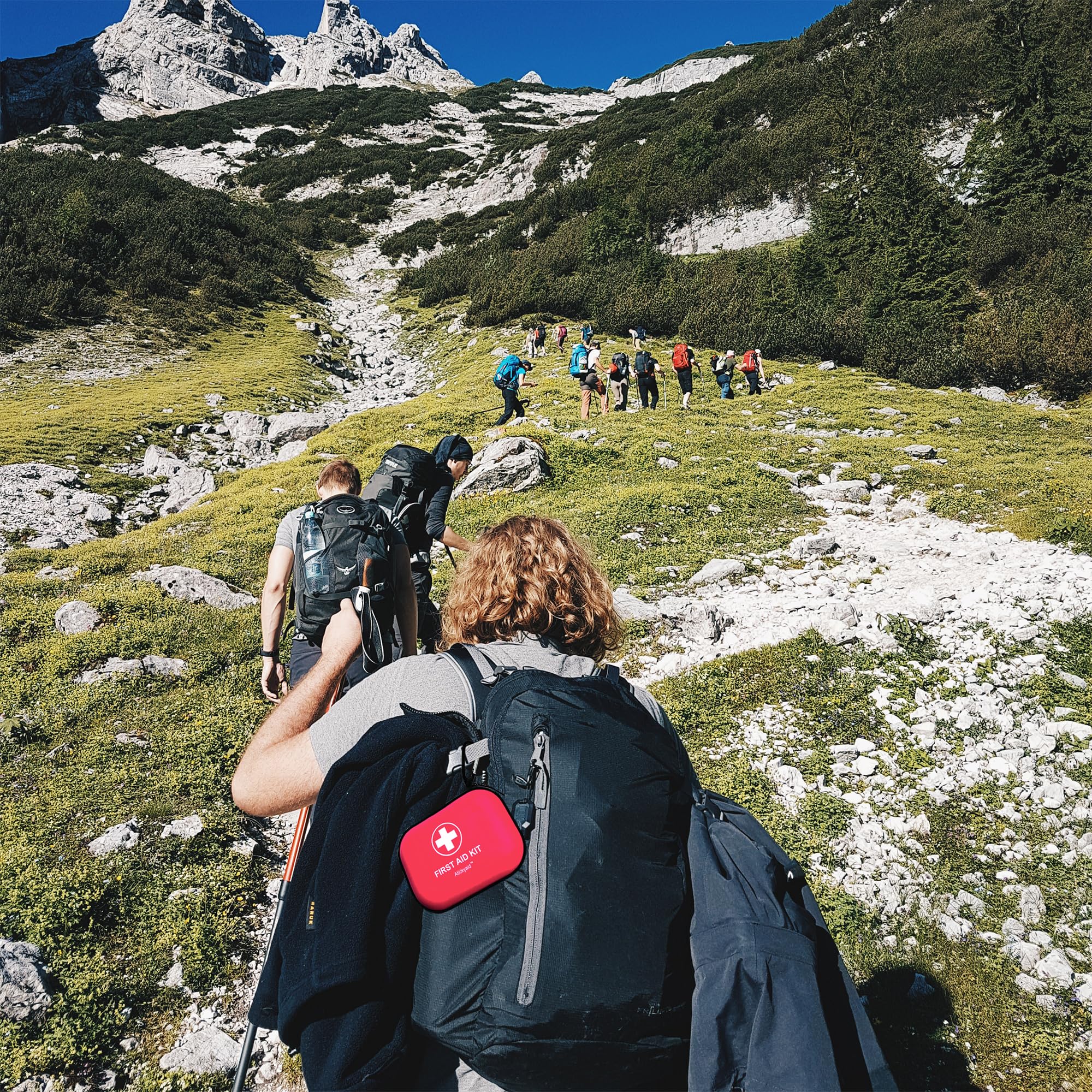 Atickyaid mini first aid kit on a hiking trail ready for use
