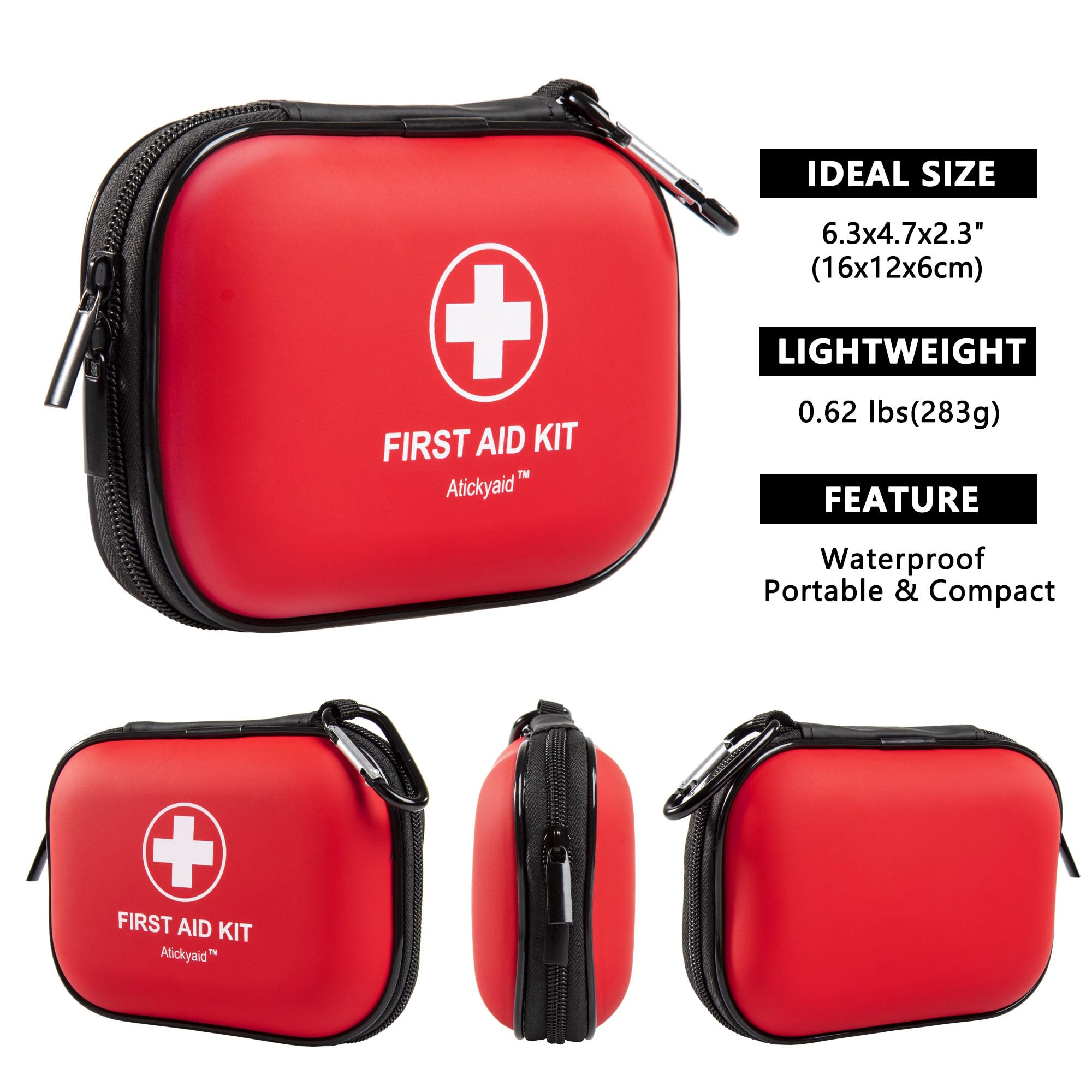 Atickyaid mini first aid kit side view showing compact portability