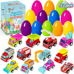 Atiger Easter eggs with pull-back vehicles inside for exciting egg hunts.