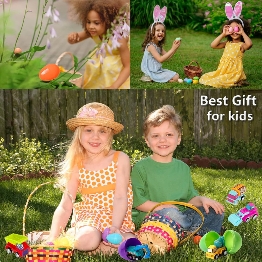 Atiger kids exploring Easter eggs during hunt and playtime.