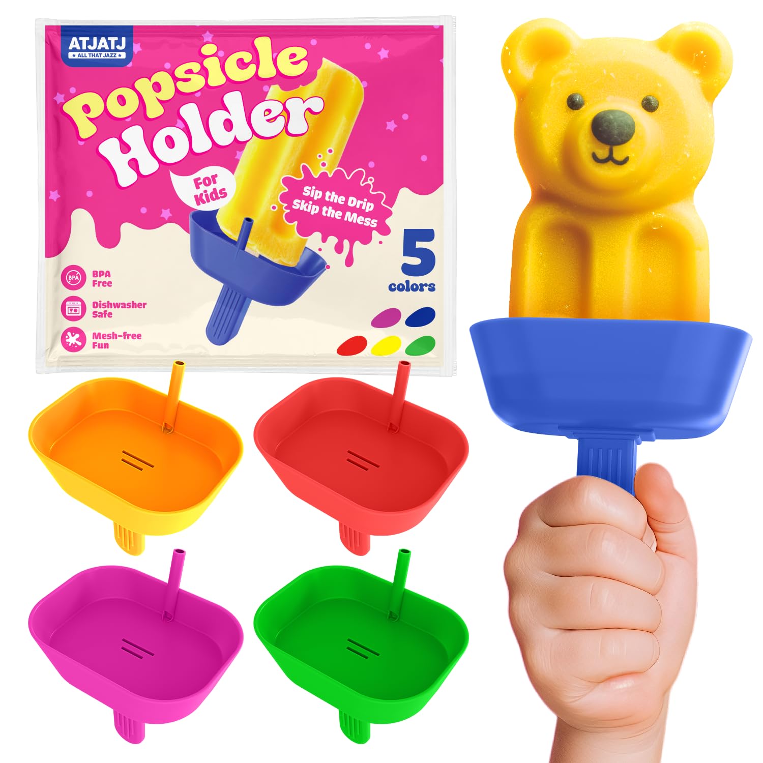 ATJATJ drip-free popsicle holders in action for mess-free snacking