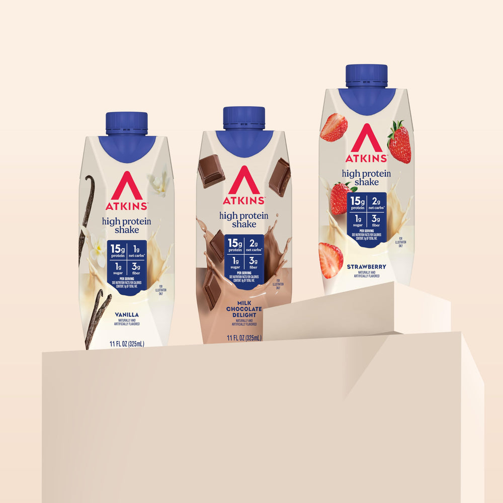 Atkins Best Sellers Variety Pack on the go packaging for grab and go nutrition