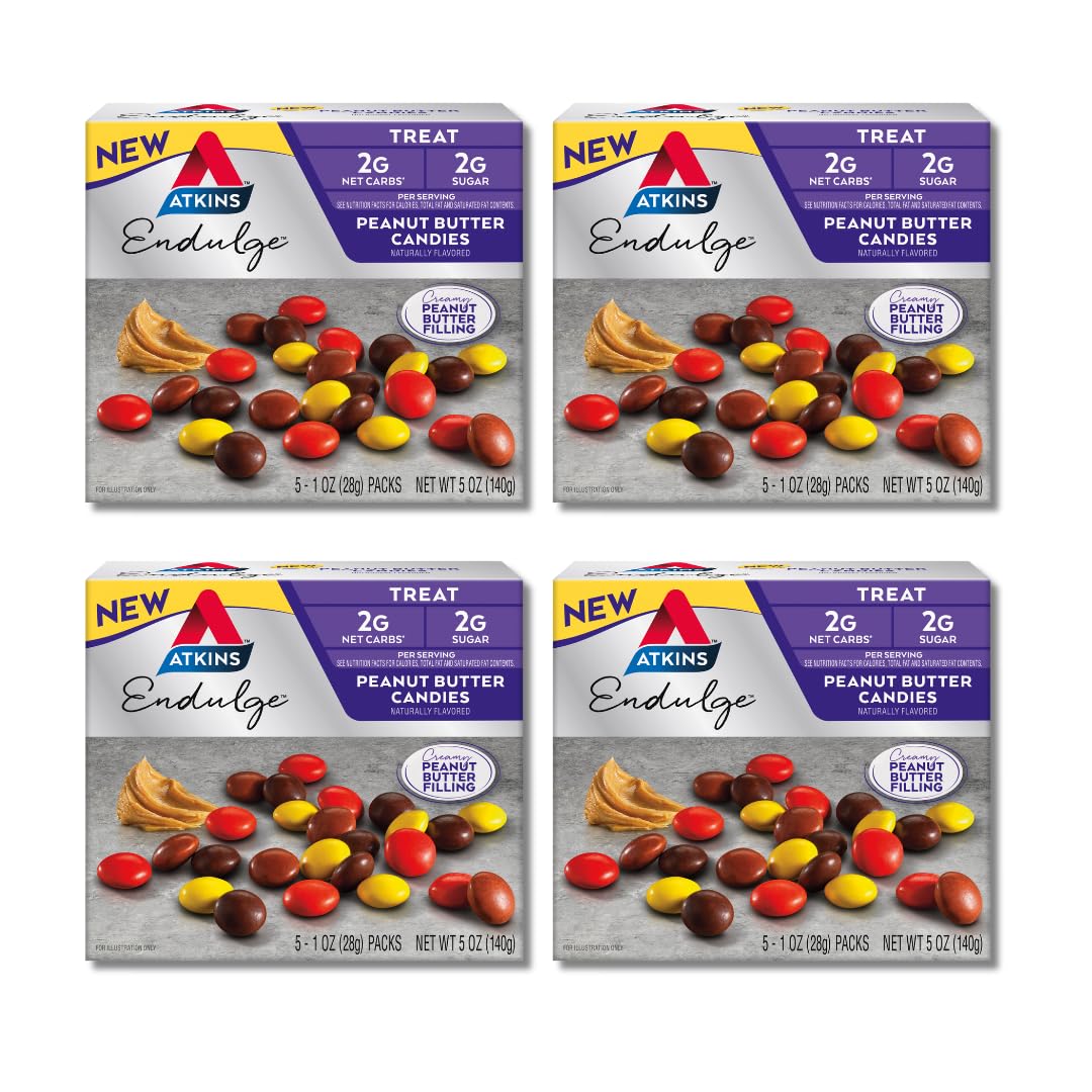 Atkins Endulge box showing convenient packs for on-the-go snacking.
