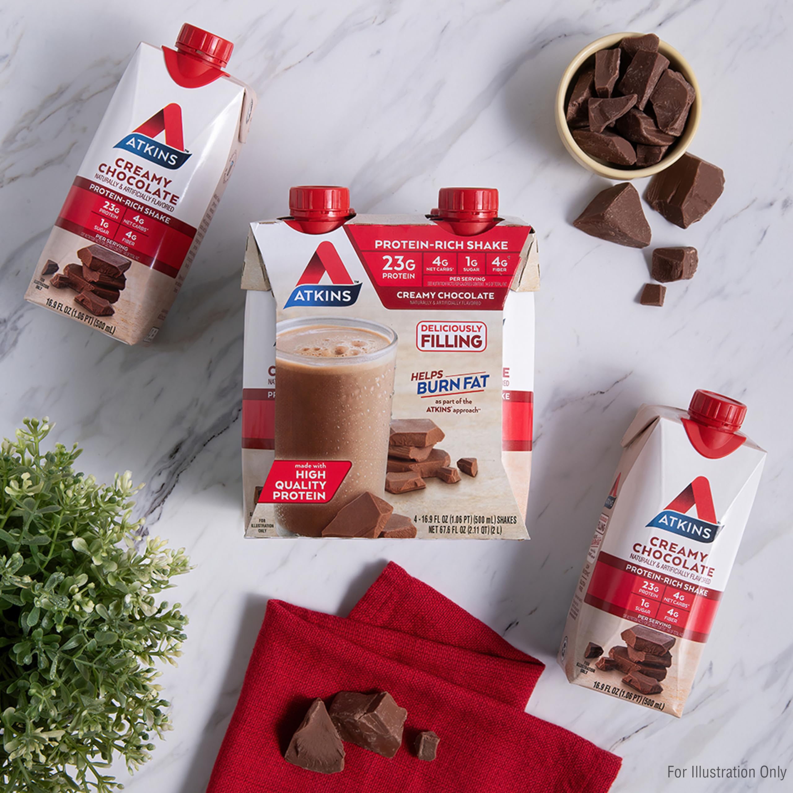 Grab and go Atkins shake in a bag for travel friendly nutrition on the move.