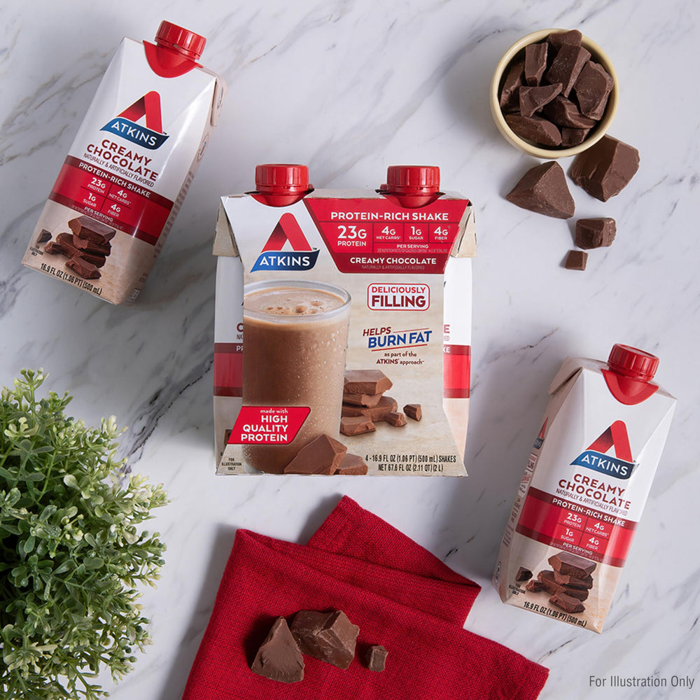 Grab and go Atkins shake in a bag for travel friendly nutrition on the move.