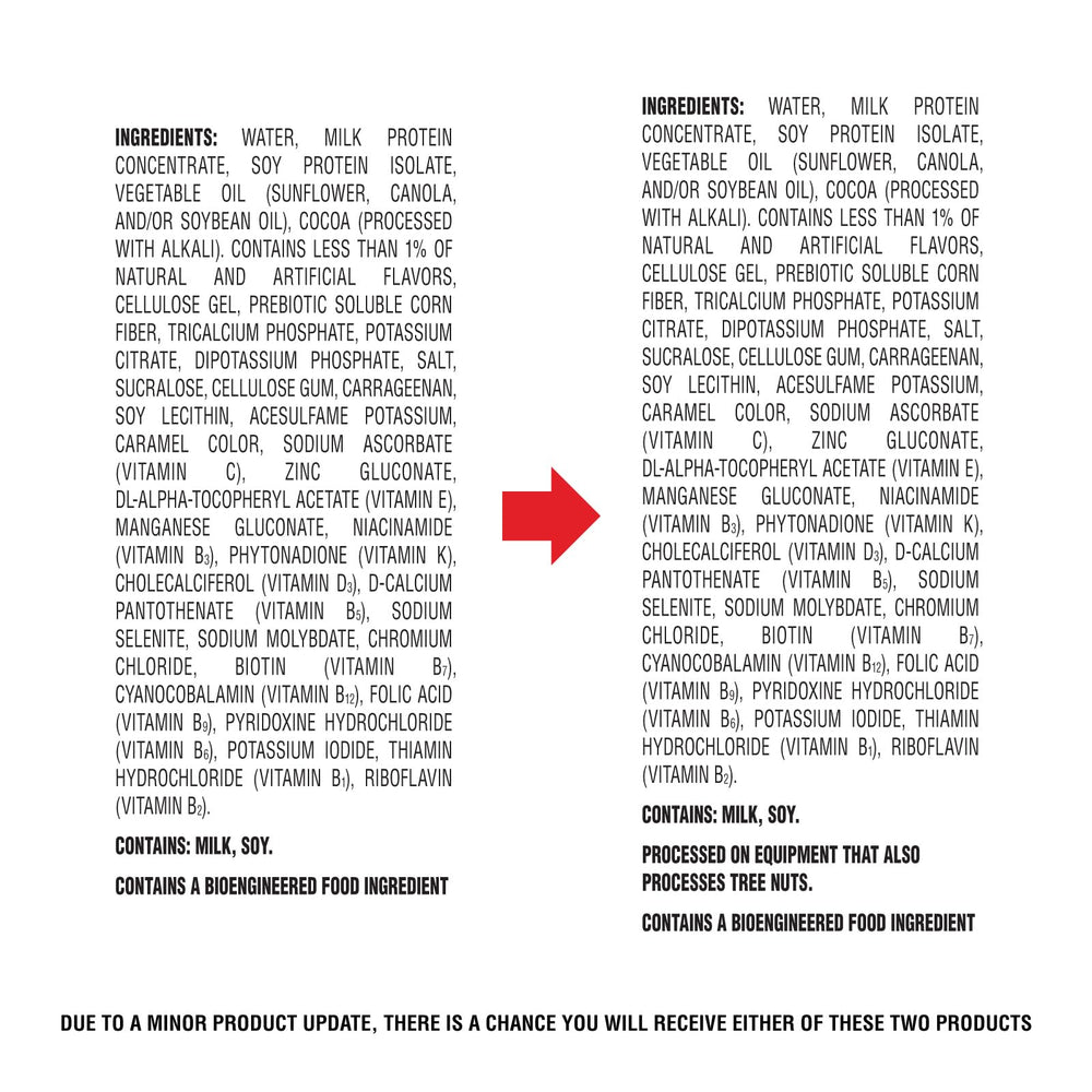 Atkins Milk Chocolate Delight Shake ingredients panel with low sugar and net carbs