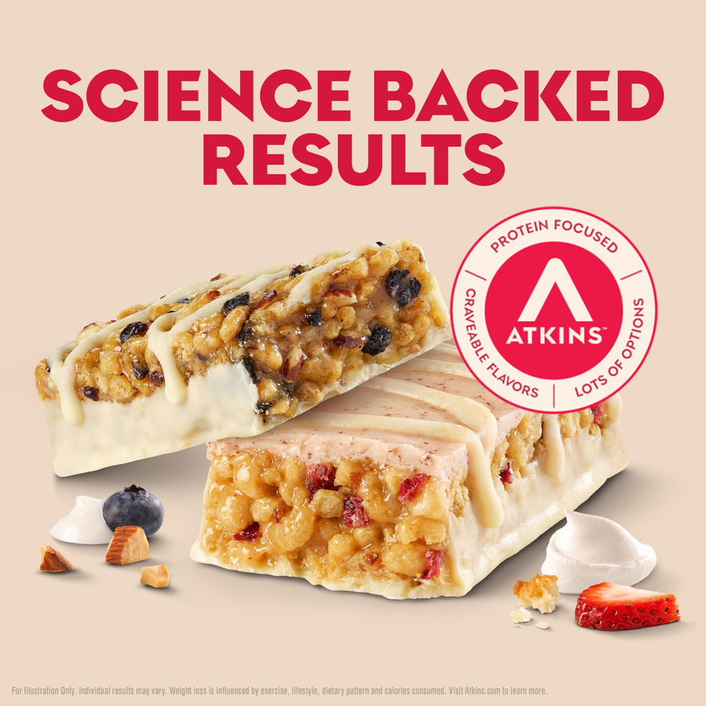 Atkins On-the-Go Snack image; individually wrapped convenience for busy mornings