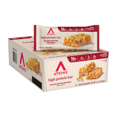 Atkins Peanut Butter Granola Bar pack, convenient keto-friendly snack on the go