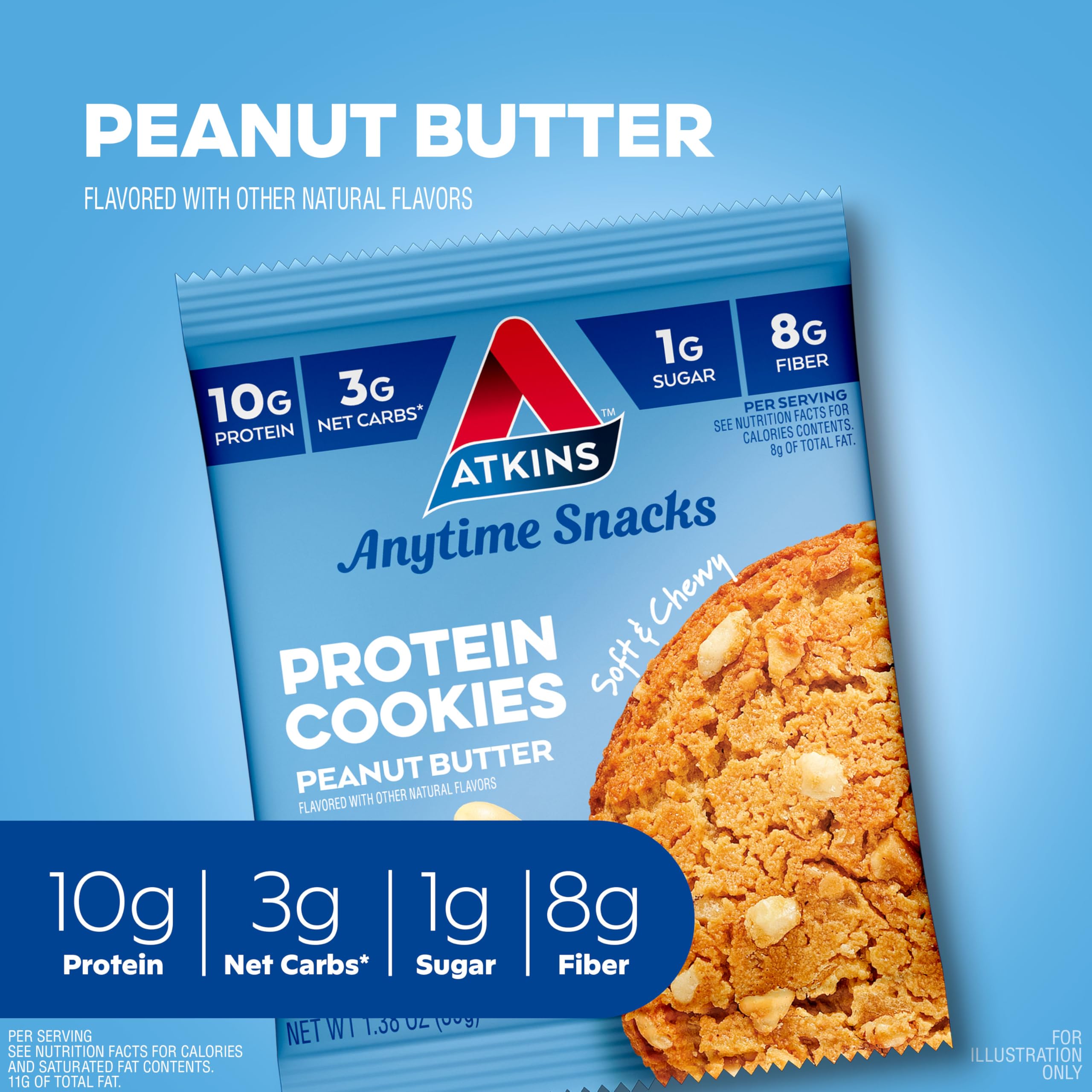 Macro shot of Atkins High Protein Cookie texture and crumb.