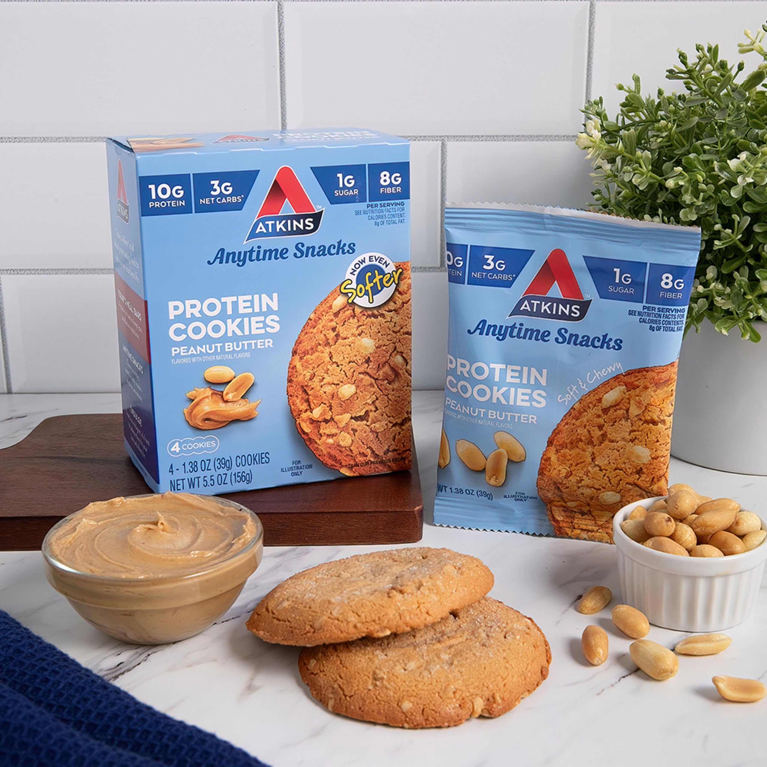 Individually wrapped Atkins cookie ready for on-the-go fueling.