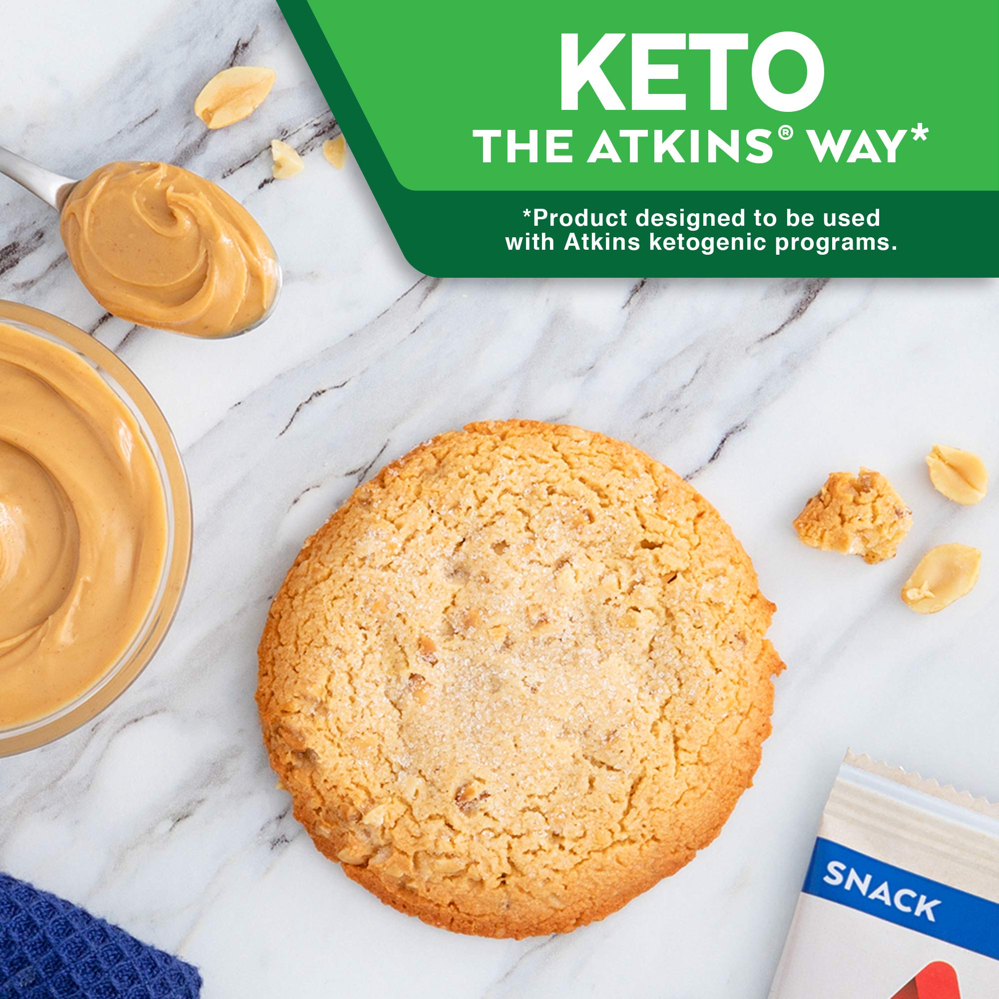Atkins cookie with coffee, a simple breakfast pairing.