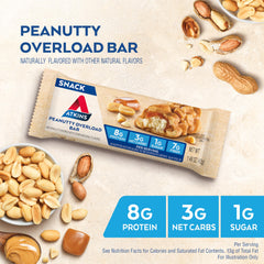 Atkins Peanutty Overload bar showing vanilla core inside.