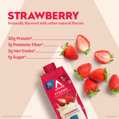 Atkins nutrition facts panel on packaging demonstrates low carb, high protein profile.