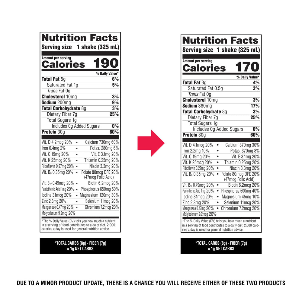 Atkins Strong shake pour emphasizes creamy vanilla flavor for convenient post-workout refuel.