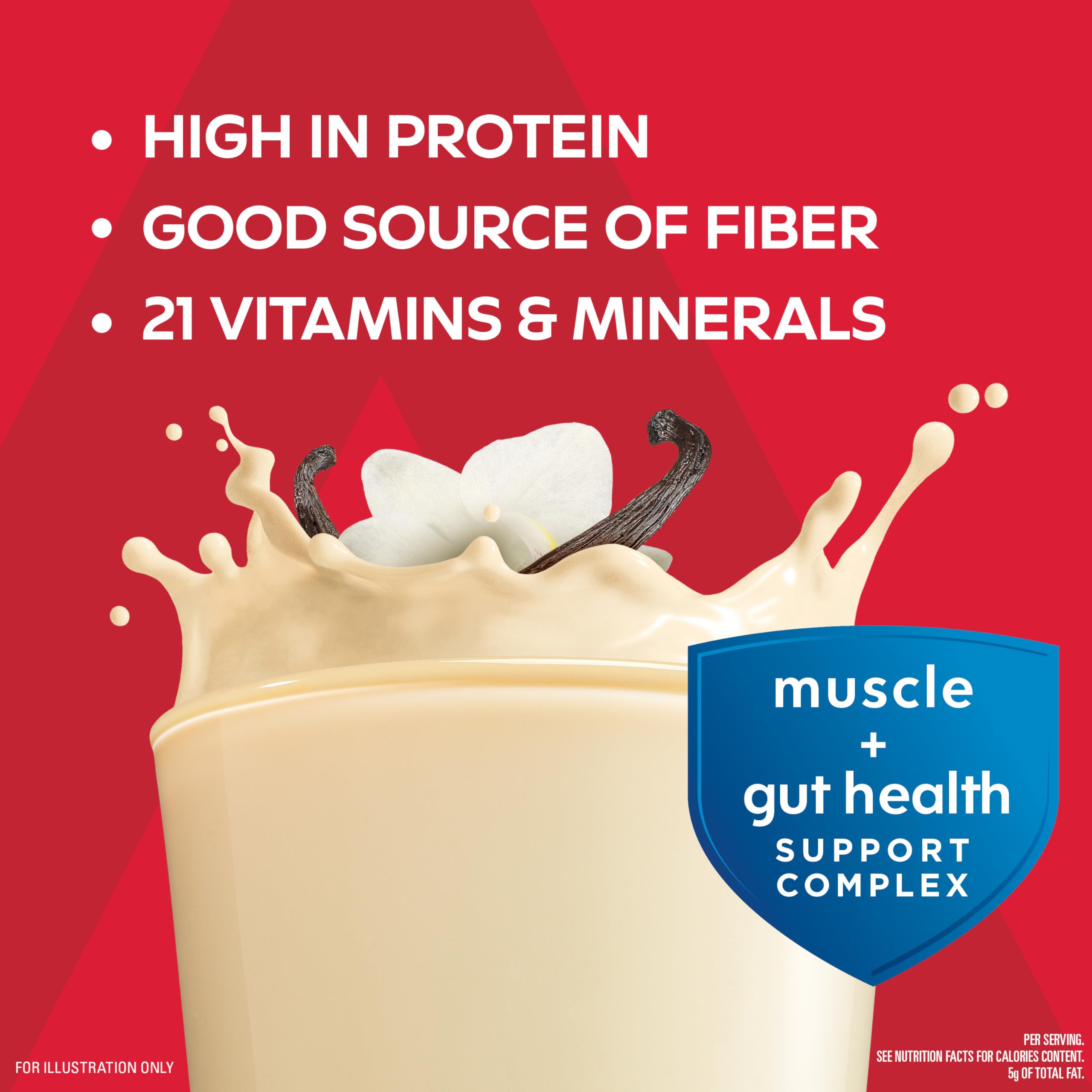 Atkins Strong vanilla shake splash conveys thirst-quenching protein on the move.