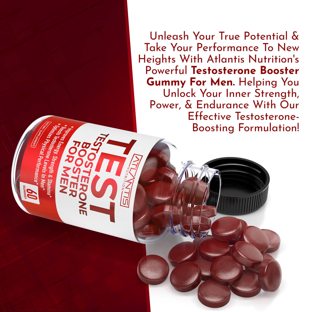 Atlantis Nutrition gummies close view of ashwagandha and other natural ingredients.