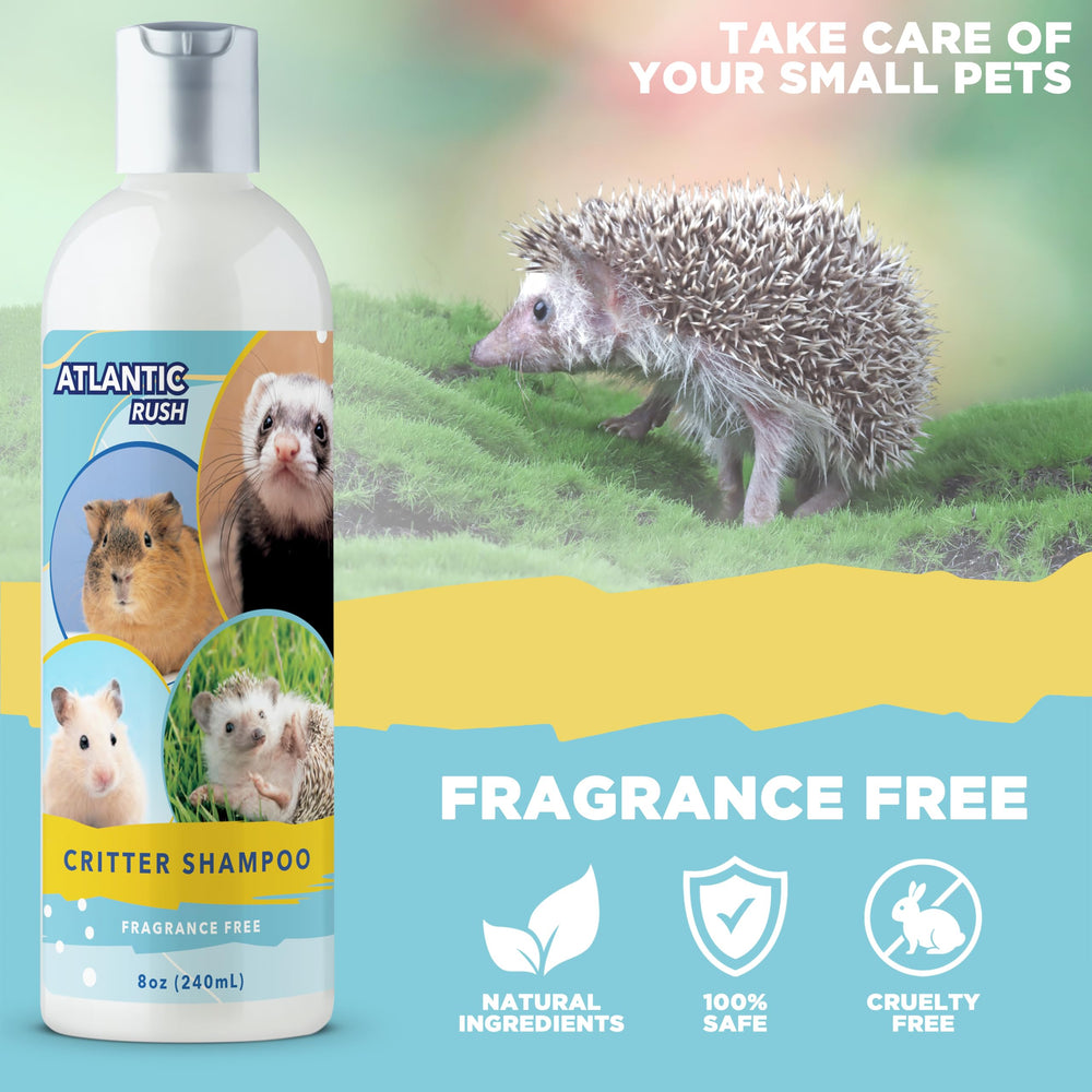 Atlantic Rush Critter Shampoo deep-cleanse close-up highlights odor-neutralizing freshness.