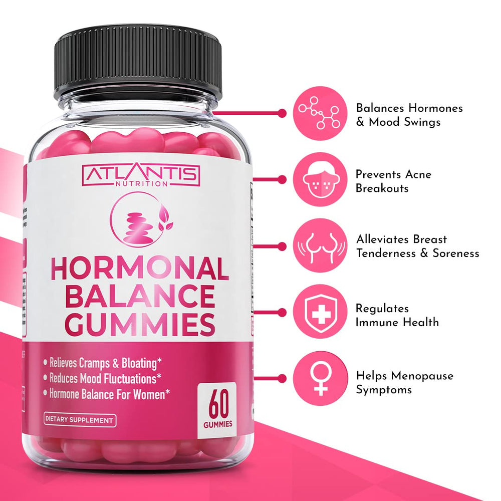 Atlantis Nutrition Hormonal Balance bottle back highlighting ingredients