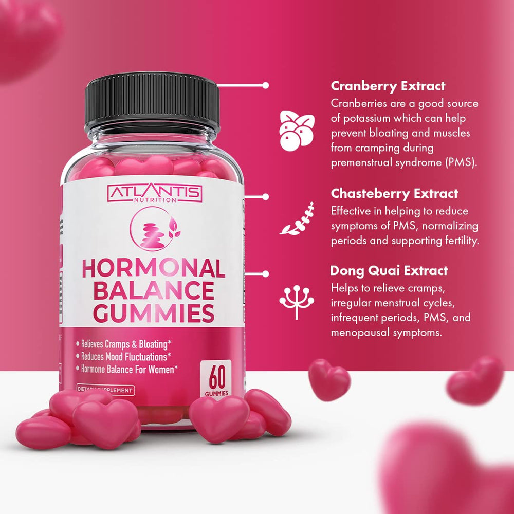 Gummy closeup of Atlantis Nutrition Hormonal Balance showing chewy texture