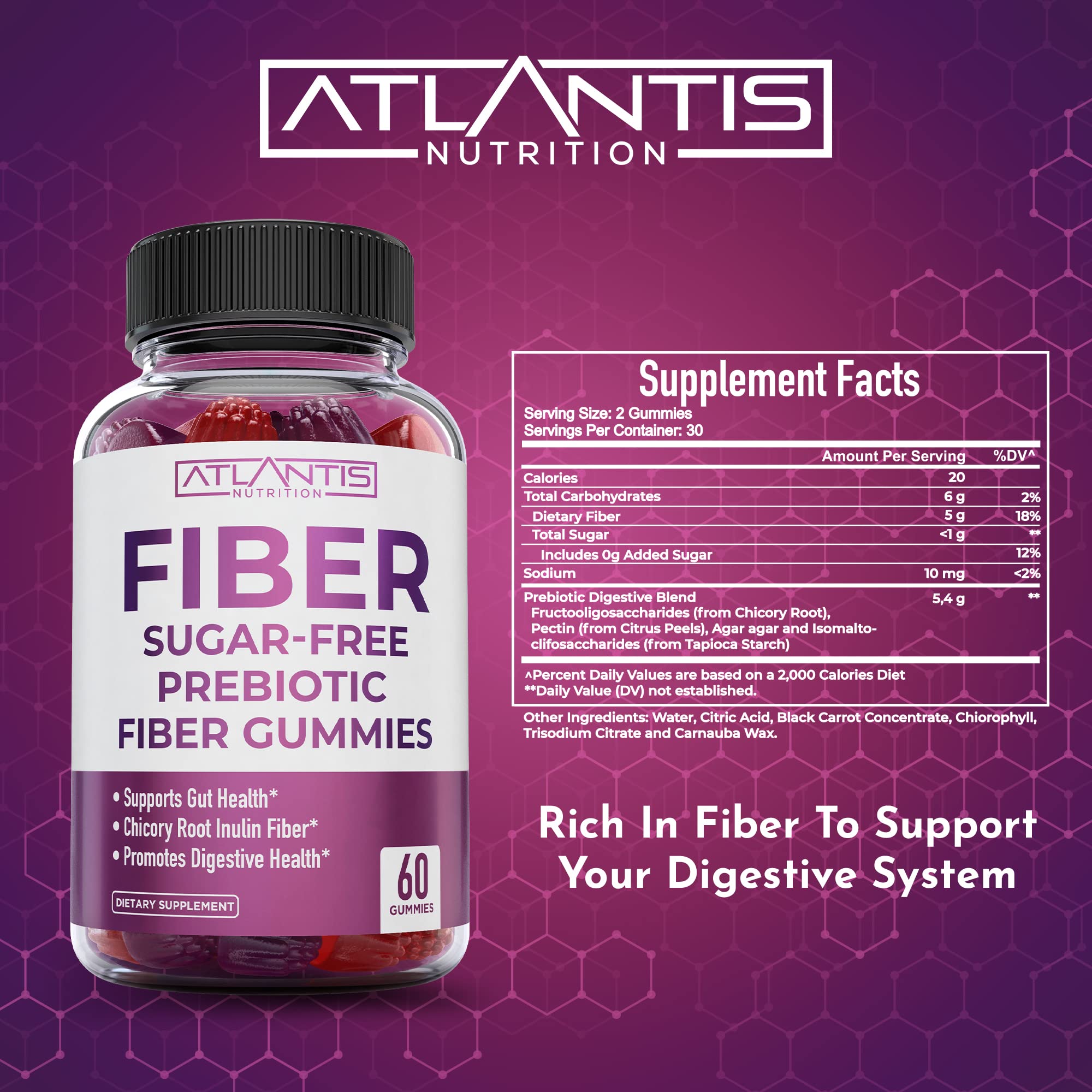 Atlantis Nutrition gummy texture close-up, soft and sugar-free.