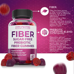 Atlantis Nutrition Sugar Free Fiber Gummies two-pack on display.