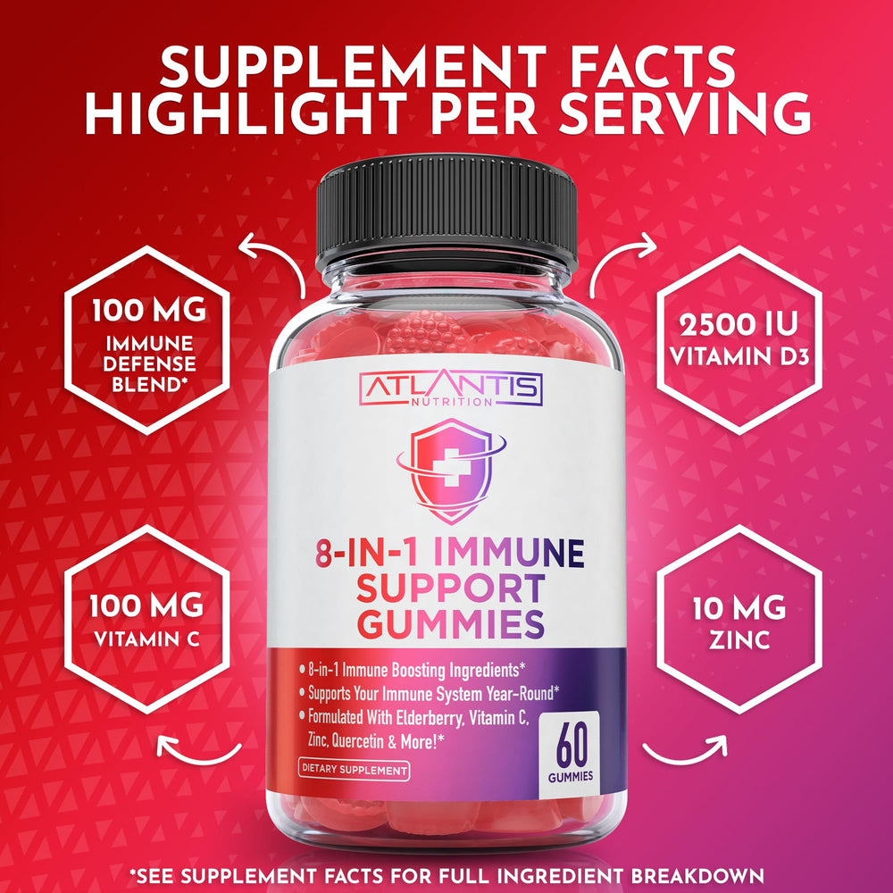 Zinc and quercetin blend in Atlantis Nutrition gummies for essential nutrients