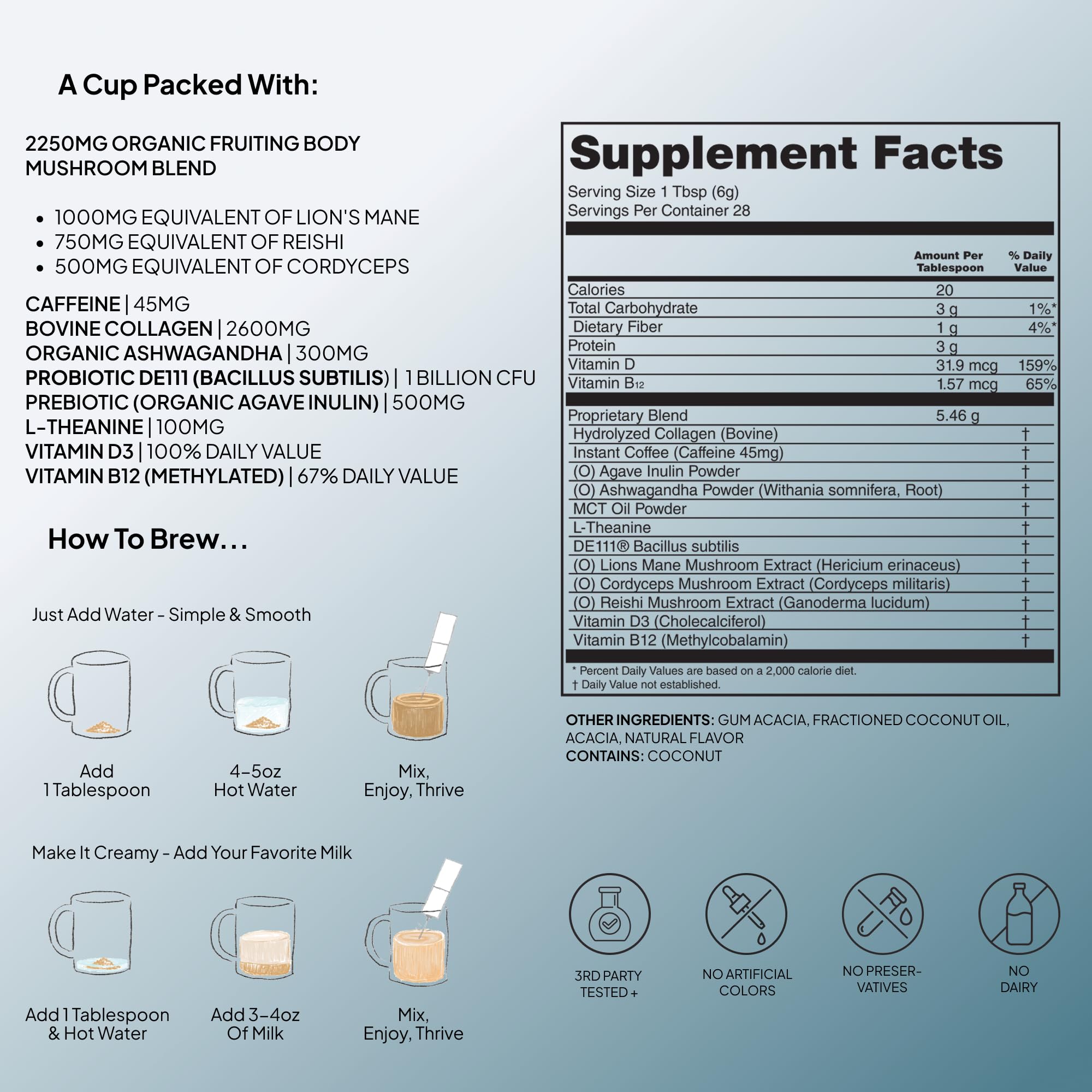 Open bag of Atlas+ Superblend with scoop for easy servings