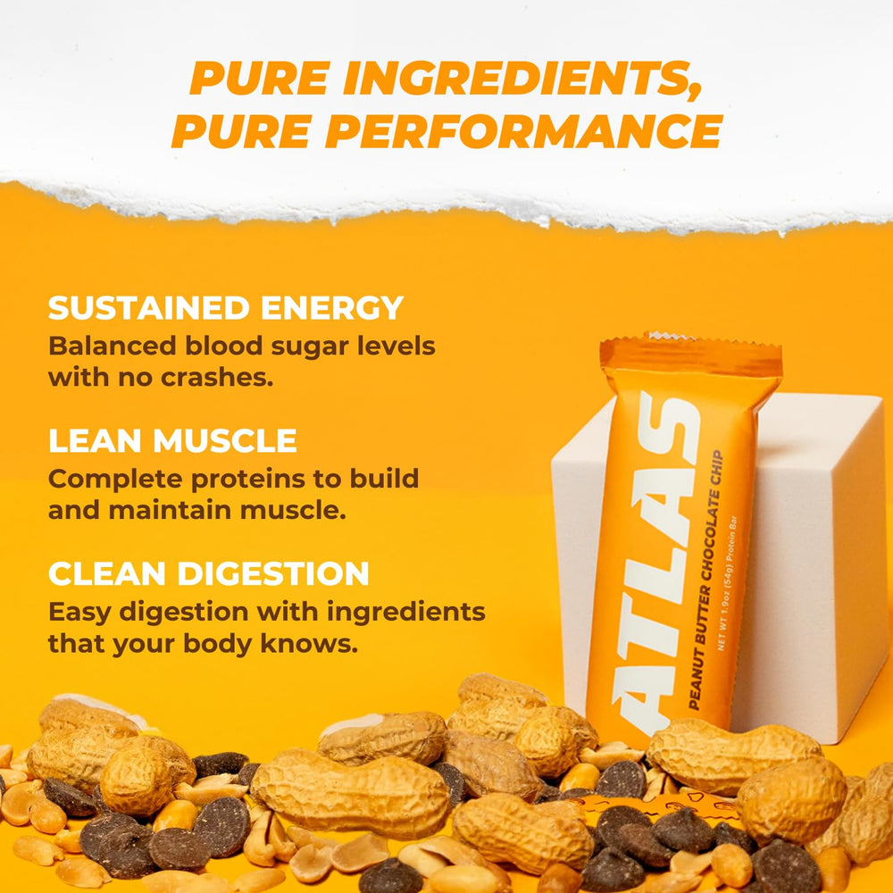 Atlas Protein Bar 1g Sugar Visual, clean sweetness from monk fruit.