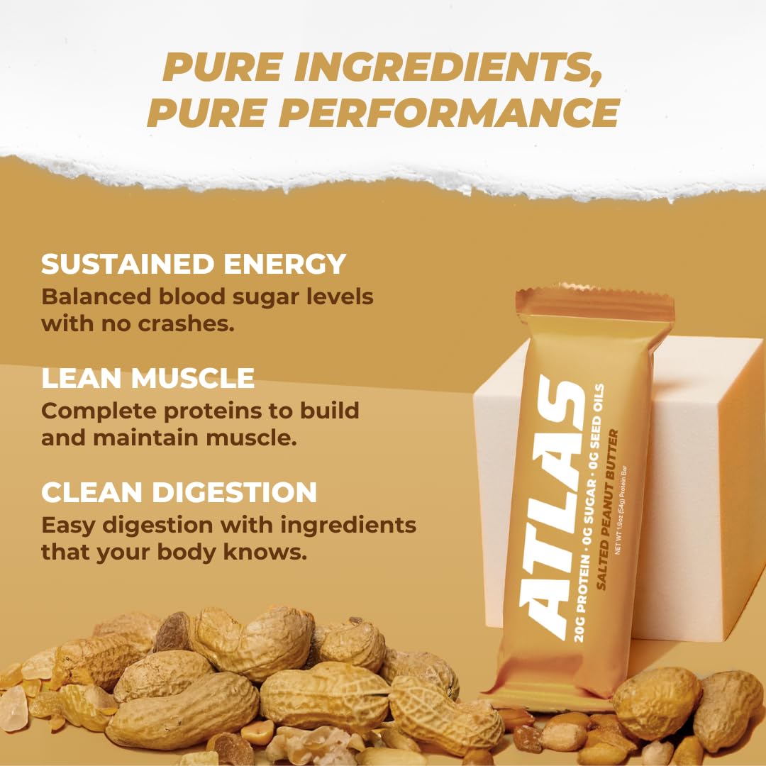 Atlas Real Food Protein Bar unwrapped snack ready to eat